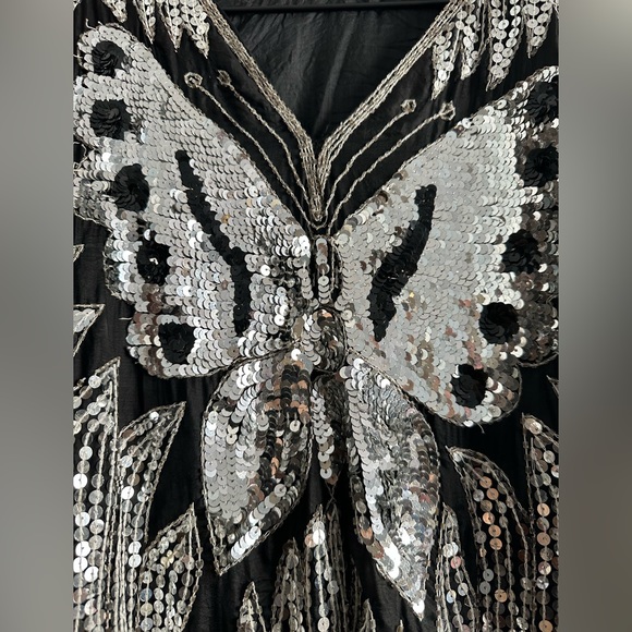 Vintage, sequin, butterfly motif top - Picture 3 of 7